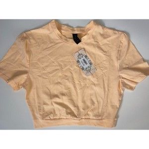 VALIJA GITANA PEEPS CROP TOP WOMEN COLOR PEECH SIZE MEDIUM ROUND NECK